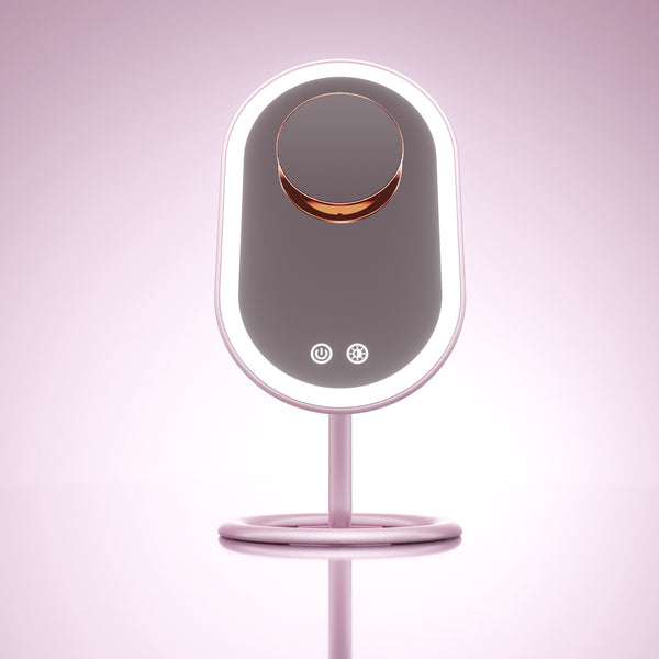 Fancii Vera LED Lighted Vanity Makeup Mirror & Lara 10X Magnifying Mirror in Pink Rose Gold
