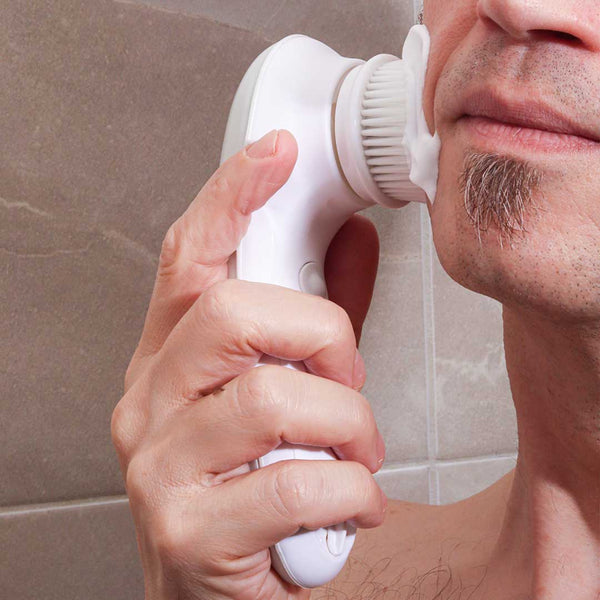 Cora 3 facial spin brush by Fancii and Co in Dove Grey for men