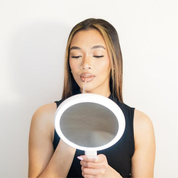 Cami LED Lighted Double-Sided Handheld Vanity Mirror | Fancii & Co.