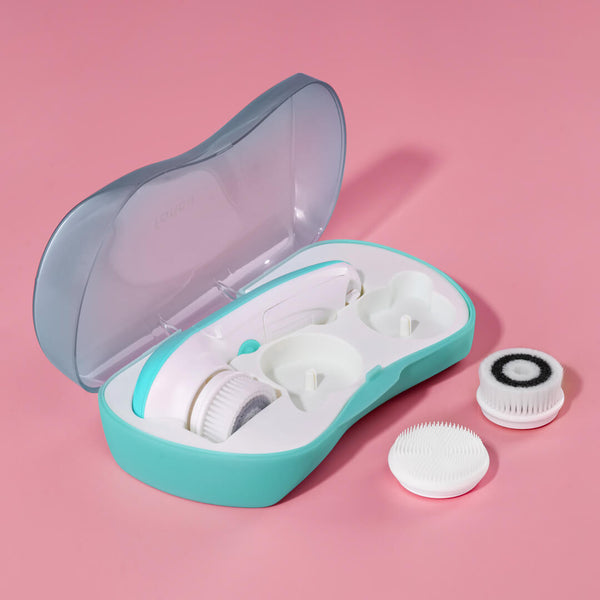 Cora 3 facial cleansing spin brush by Fancii and Co_ in Aqua