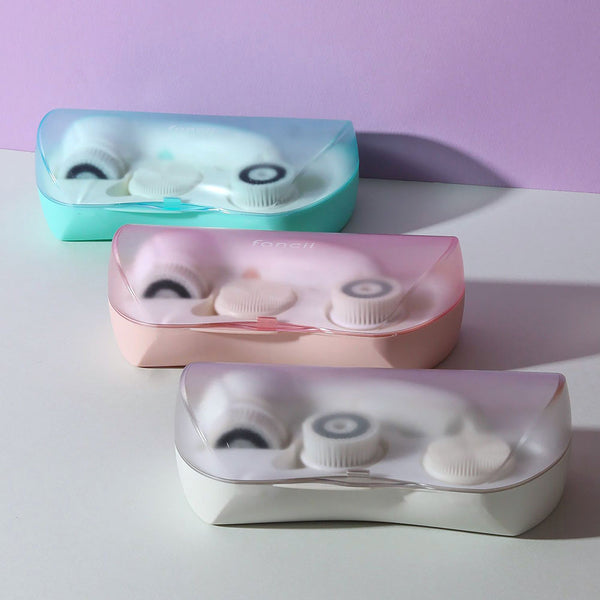 Cora 3 facial cleansing spin brush by Fancii and Co has a hygienic storage case All