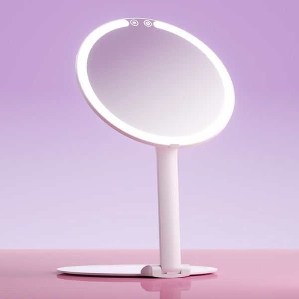 Abigail Travel Mirror from Fancii & Co. Hero Extended White Without 10x Magnifying Mirror