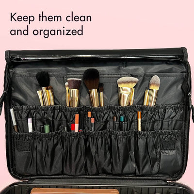 Keep your brushes clean and organized with the Madison makeup case by Fancii in Velvet