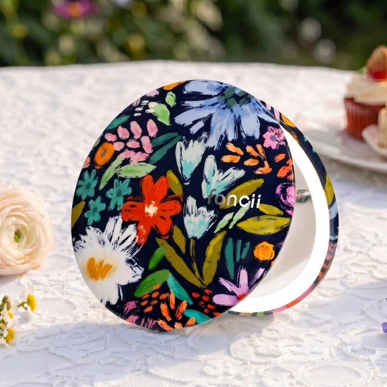 Happy Flowers Mini Taylor Lighted Compact by Fancii with 1x +10x magnification
