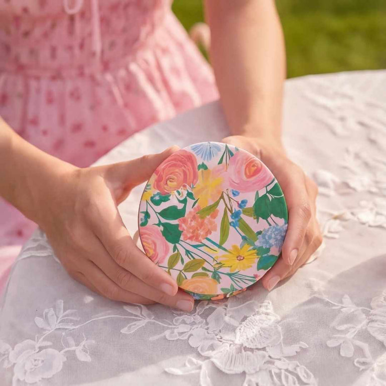 Vibrant Florals Mini Taylor Lighted Compact by Fancii with 1x +10x magnification