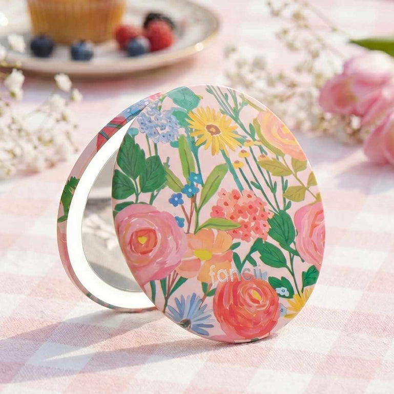 Vibrant Florals Mini Taylor Lighted Compact by Fancii with 1x +10x magnification