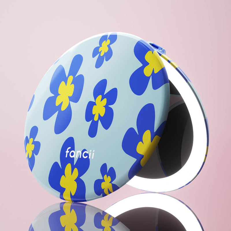 Taylor Compact Mirror by Fancii and Co with rechargeable power FLOWER POWER