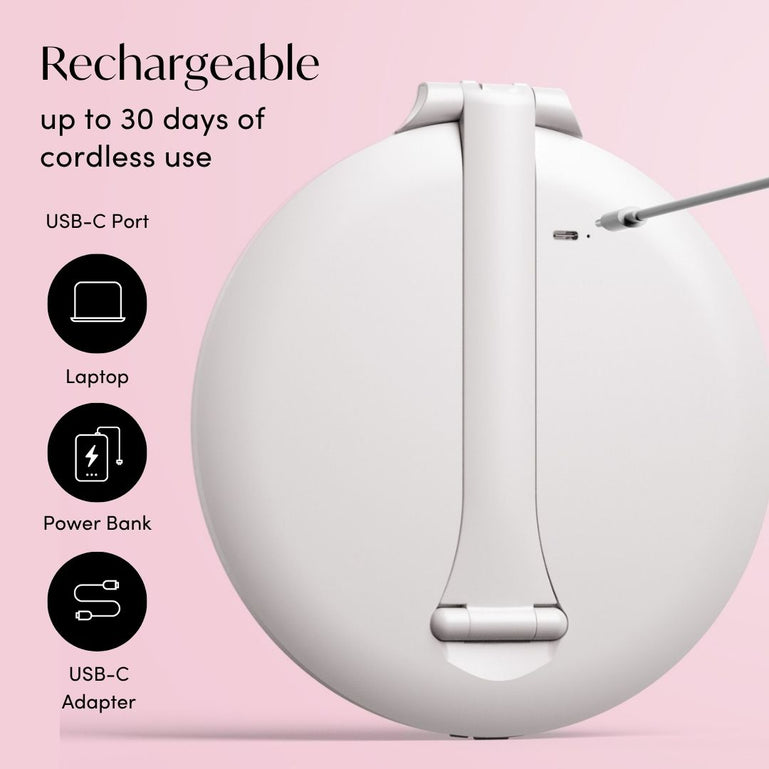 Fancii Abigail Travel Mirror with LED Lights Hero Extended White Without 10x Magnifying Mirror