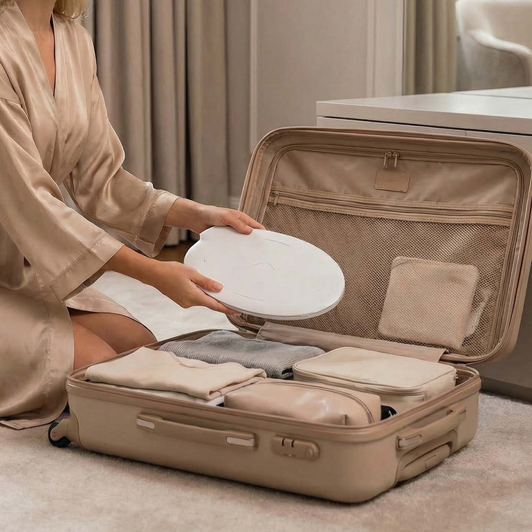 Fancii Abigail travel makeup mirror in White With Tara 10x Magnifying Mirror Bedazzled