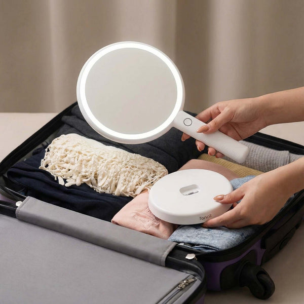 Fancii cami makeup mirror with led light made for travel Marshmallow