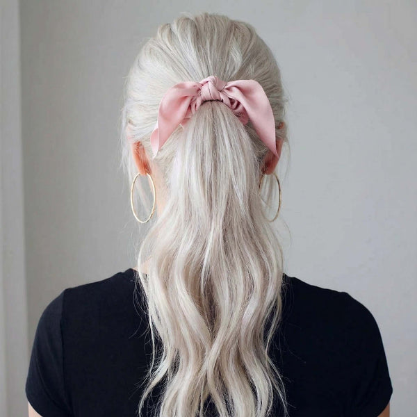 Fancii Elle satin headband hair tie scrunchies Pink