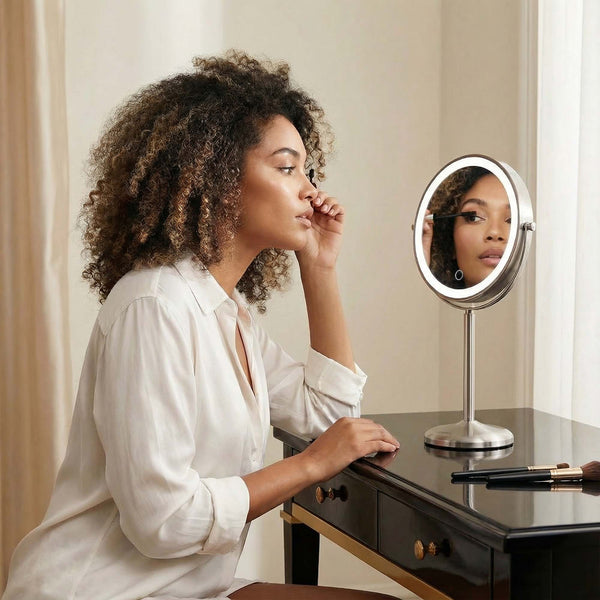 Hailey Double Sided Makeup Mirror with Lights