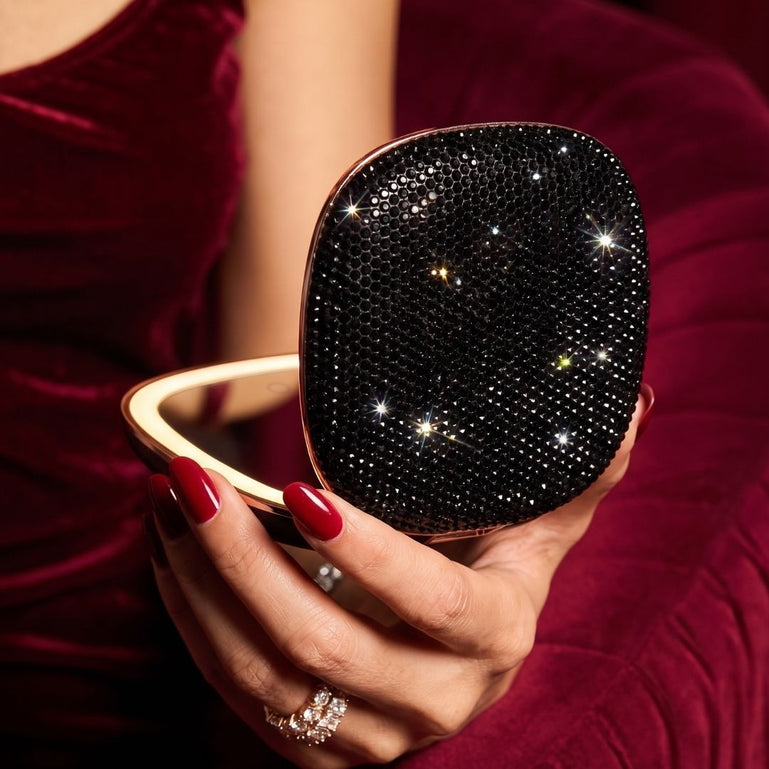 Fancii Mila 2 Luxe Noir led lighted compact makeup mirror with 10x magnification
