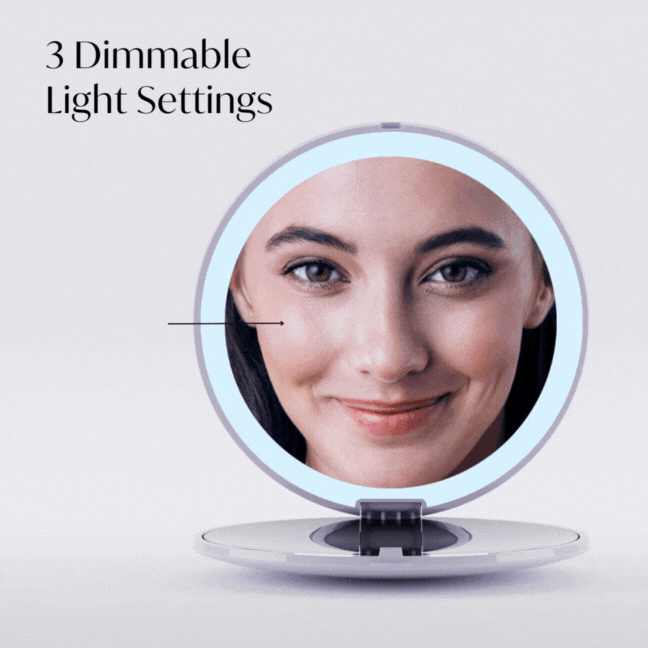 Fancii Mini Taylor Lighted Led Compact with 1x and 10x Magnification All