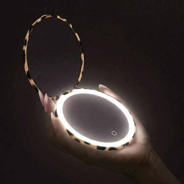 Mini Taylor LED Compact Mirror | Cheetah Chic