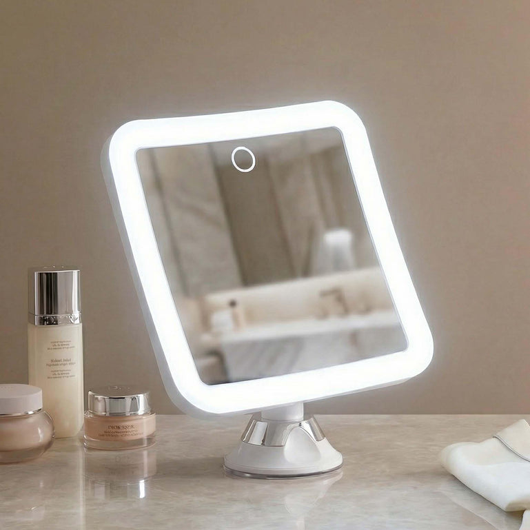 Mira 2 LED Magnifying Mirror by Fancii and Co with lights on White 