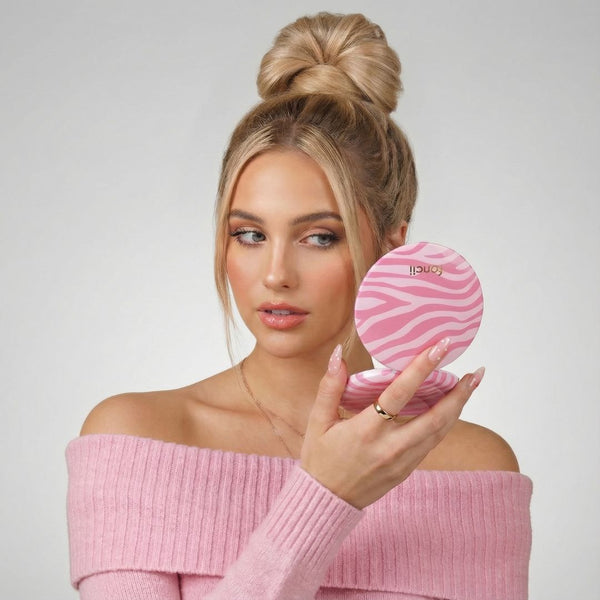 Taylor | Blush Zebra Mini Taylor LED Compact Mirror | Blush Zebra