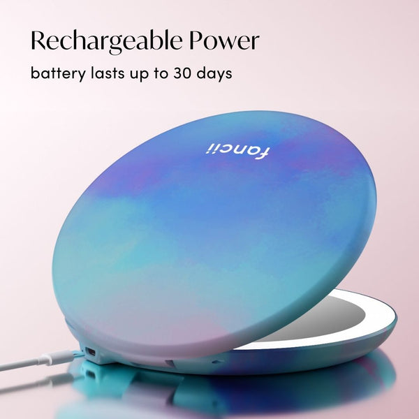 Taylor LED lighted Compact Mirror with 10x magnifying mirror LAVENDER LAGOON