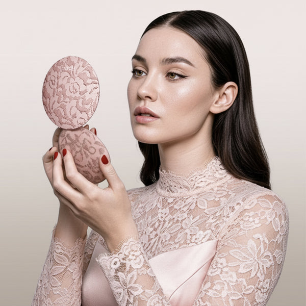 Mini Taylor Compact Mirror by Fancii and Co with rechargeable power MOCHA LACE