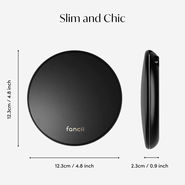 Fancii Taylor LED Lighted Compact mirror with 10x Magnification CHARCOAL CHIC