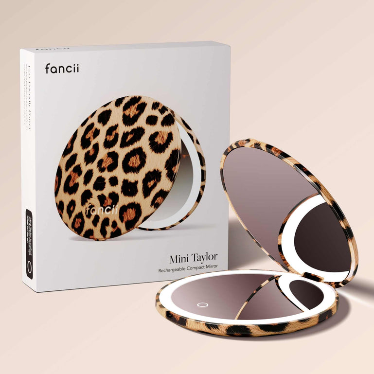 Mini Taylor LED Compact Mirror | Cheetah Chic
