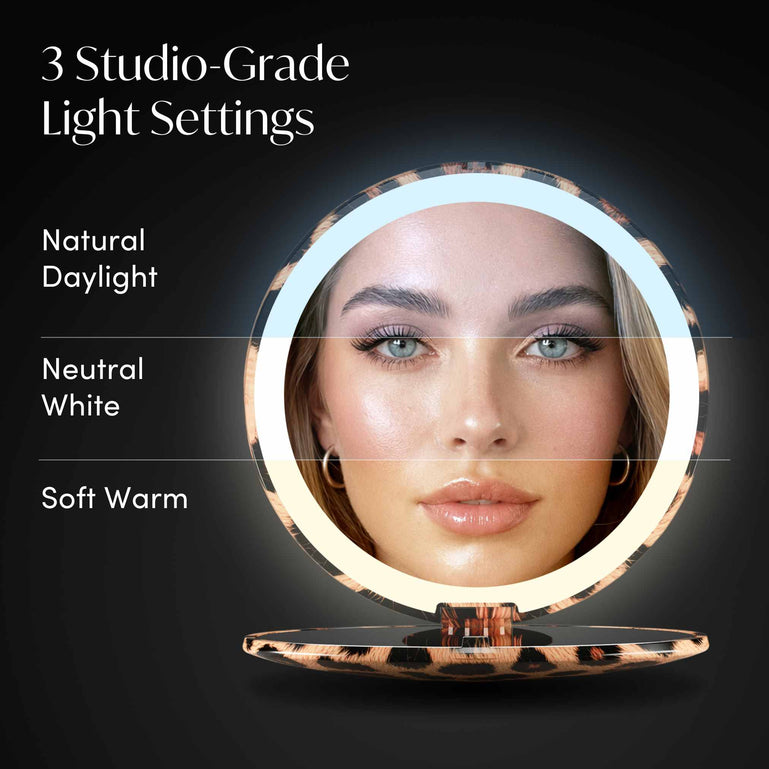 Mini Taylor LED Compact Mirror | Cheetah Chic