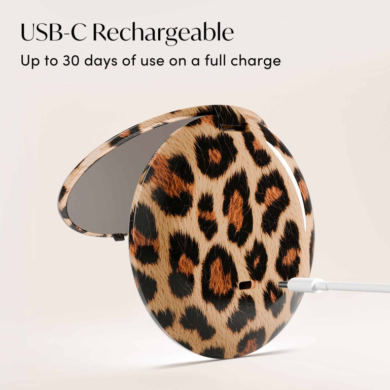 Mini Taylor LED Compact Mirror | Cheetah Chic