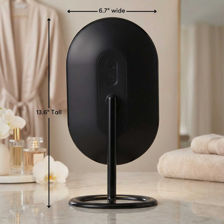 Fancii Vera lighted led vanity makeup mirror with stand Black