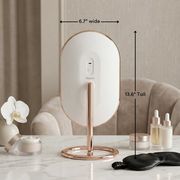 Fancii Vera lighted led vanity makeup mirror with stand Rose Gold Classic
