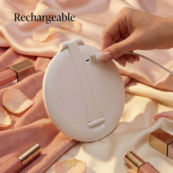 Abigail in White With Tara 10x Magnifying Mirror by Fancii & Co. White With Tara 10x Magnifying Mirror White Without 10x Magnifying Mirror