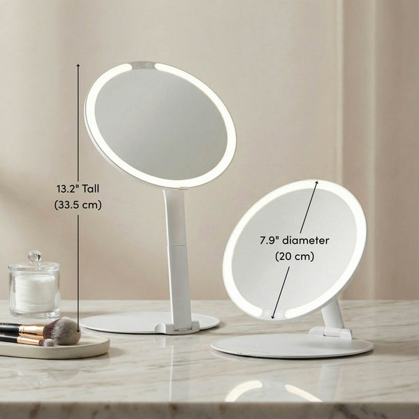 Fancii Abigail Travel Mirror with LED Lights White Without 10x Magnifying Mirror