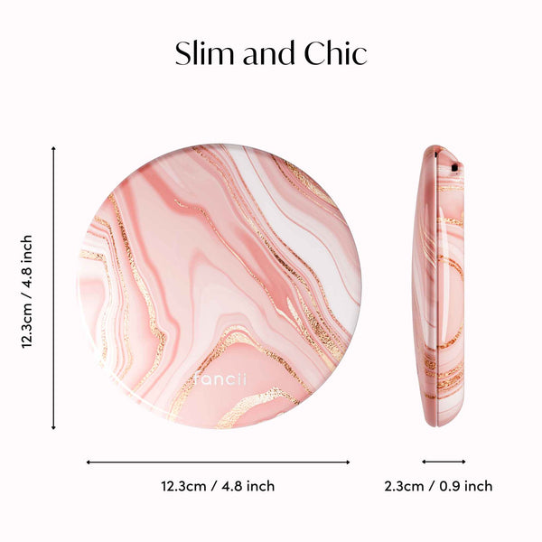 Fancii Taylor Compact Mirror with led lights MARBLE ROSÈ