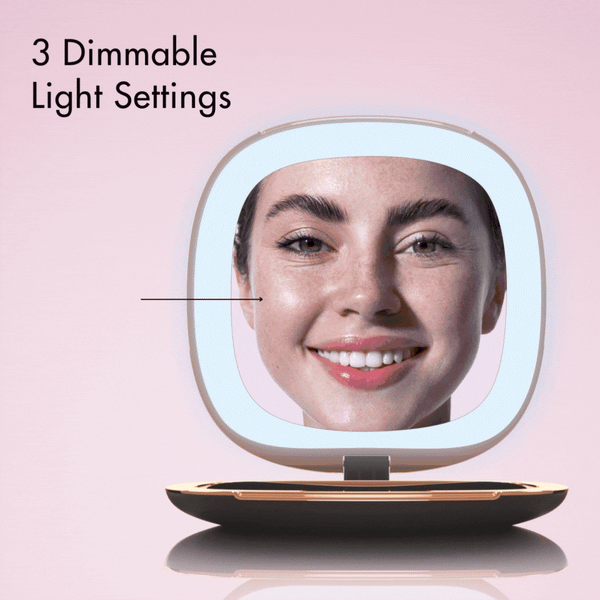 Fancii Mila compact mirror with 3 dimmable led lights Black