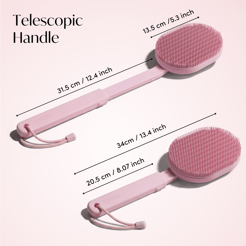 Fancii Nyla sonic brush body scrubber with extended handle for cleansing and scrubbing