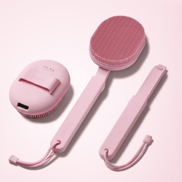 Fancii Nyla sonic brush body scrubber with extended handle for cleansing and scrubbing