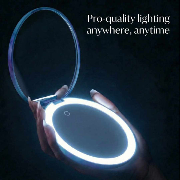 Taylor LED lighted Compact Mirror with 10x magnifying mirror LAVENDER LAGOON