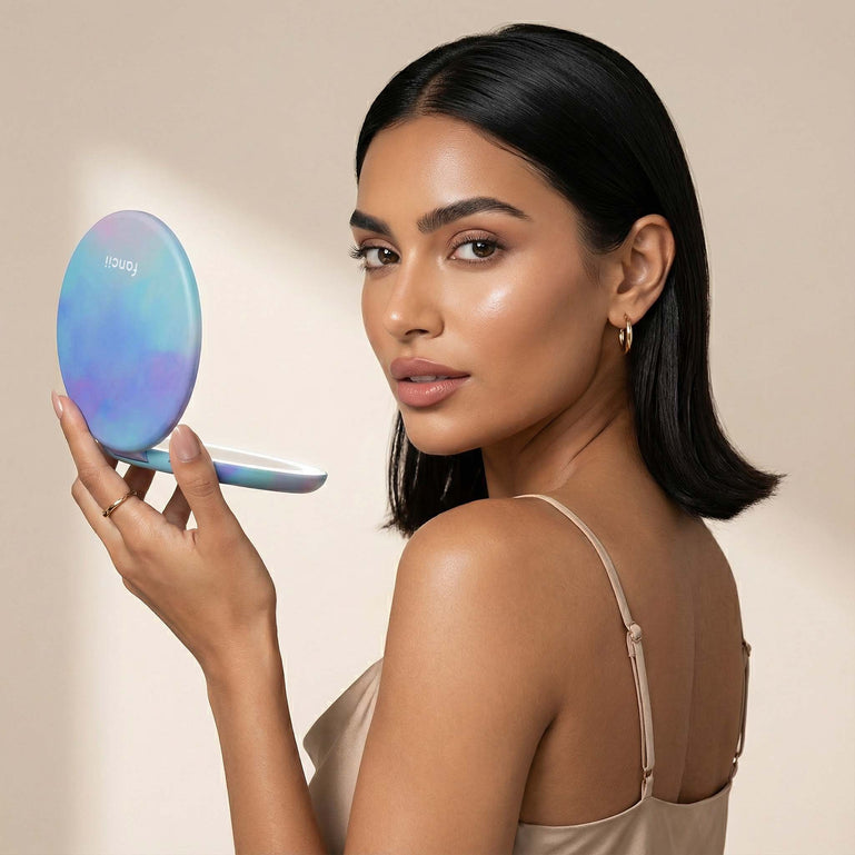 Taylor LED lighted Compact Mirror with 10x magnifying mirror LAVENDER LAGOON Weekender Lavender Lagoon