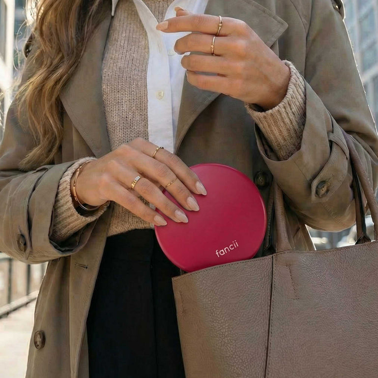 Fancii Taylor Compact Mirror with 10x magnifying mirror RED RUBY