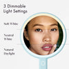Fancii Cami handheld makeup vanity mirror with led lights Blue Fluff