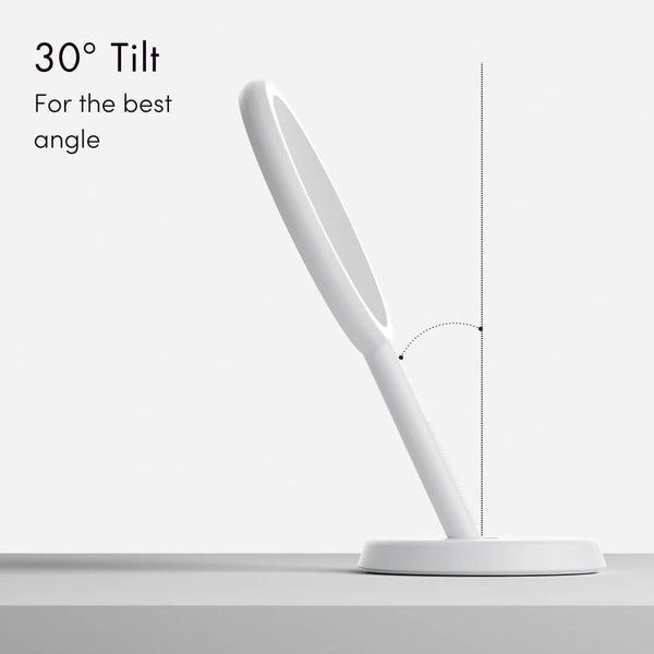 Cami rechargeable led illuminated hand held make up mirror adjustable by Fancii and Co Marshmallow