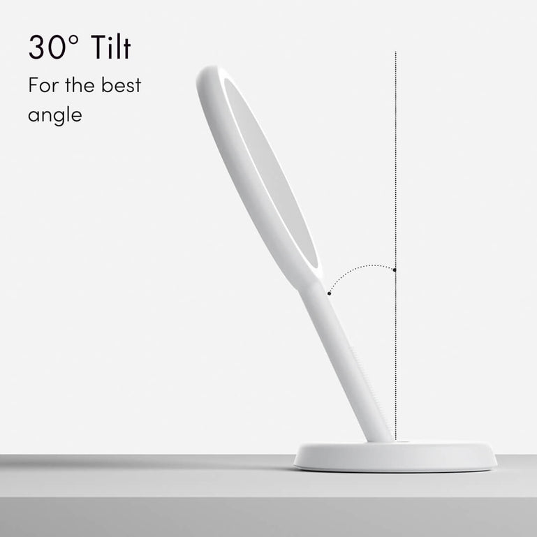 Cami rechargeable led illuminated hand held make up mirror adjustable by Fancii and Co Marshmallow