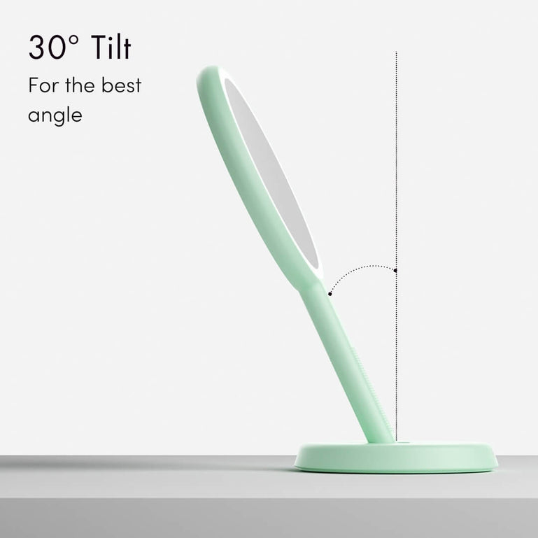 Fancii Cami handheld led lighted beauty makeup mirror adjustable in Pistachio