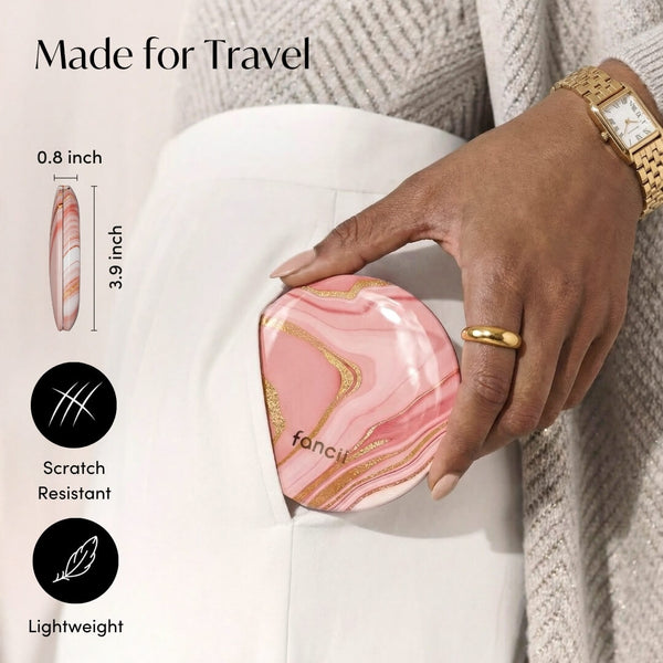 Fancii mini Taylor Marble Rosé compact mirror with lights