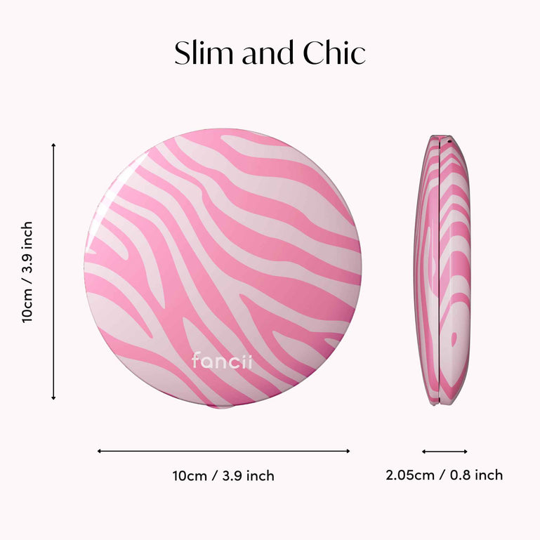 Mini Taylor LED Compact Mirror | Blush Zebra