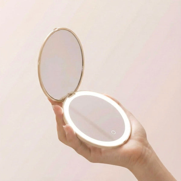 Fancii Mini Taylor Led Compact Mirror 10x Magnification Desert Sands