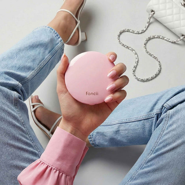 Fancii Mini Taylor Led Lighted Compact Mirror 10x Magnification Petal Pink
