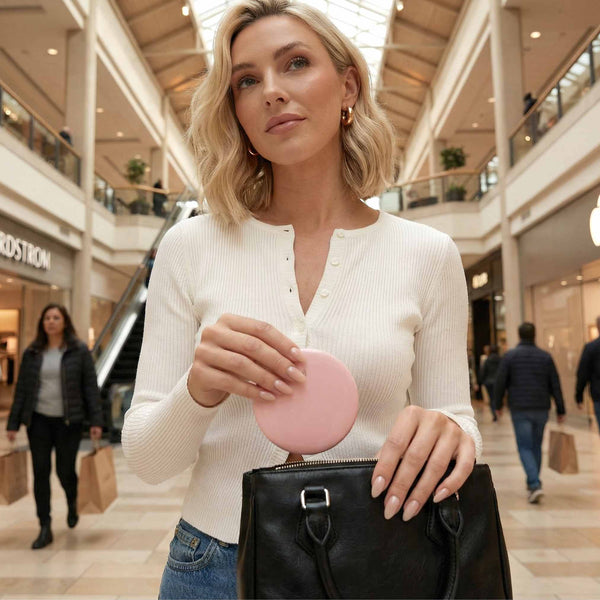 Fancii Mini Taylor Led Lighted Compact Mirror 10x Magnification Petal Pink