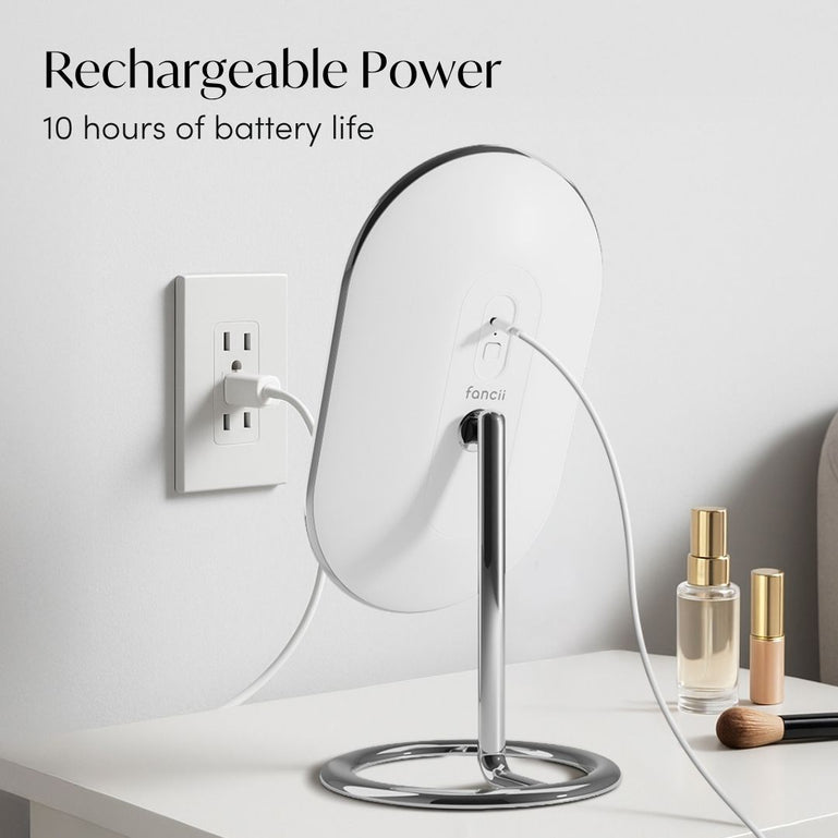 Fancii Vera lighted led vanity makeup mirror with stand Pink White Rose Gold Chrome