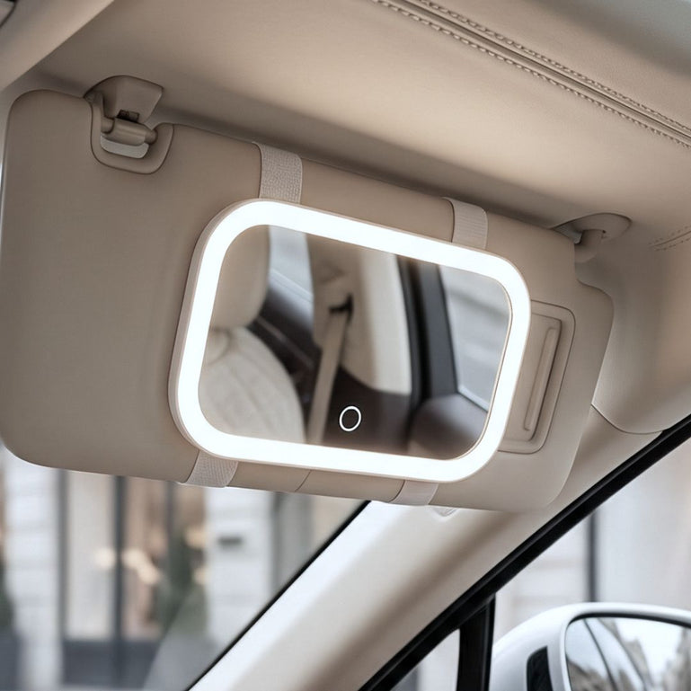 Fancii Juni 2 Led Lighted Car Visor Mirror for travel White
