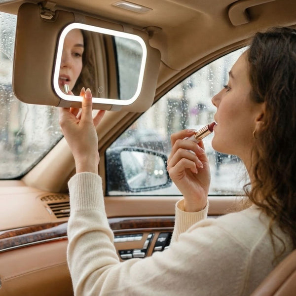 Fancii Juni 2 Led Lighted Car Visor Mirror for travel White